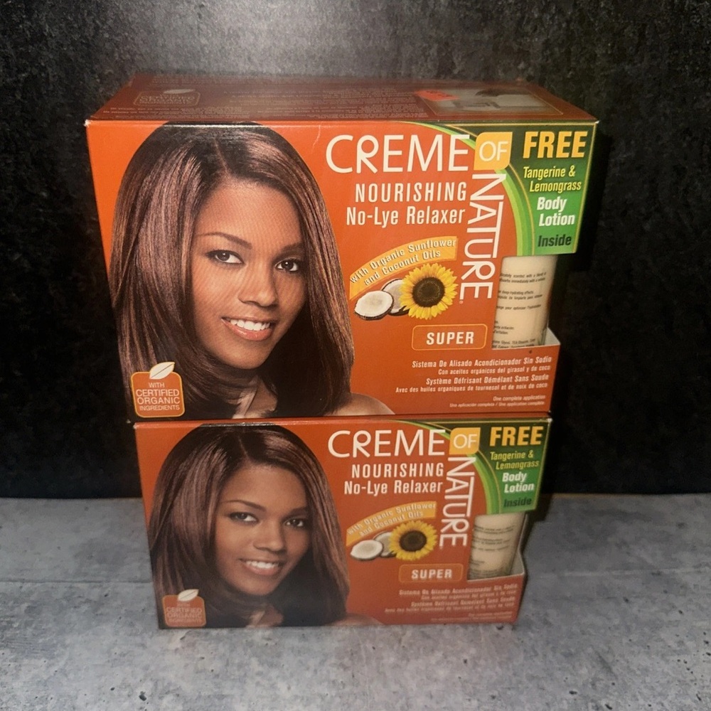 2 Creme of Nature Organic Sunflower, And Coconut Oils No Lye Relaxer Super